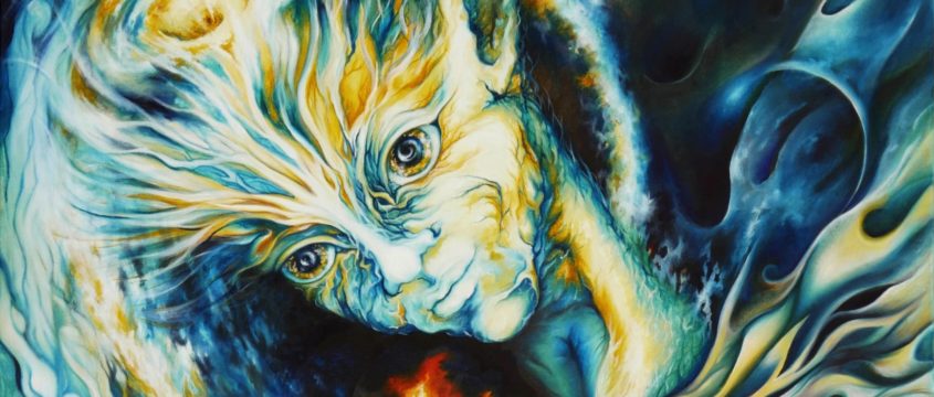 SOULGATES_Header_2 (R)Evolution, Öl auf Leinwand 2017, aus dem Zyklus "Soulgates- Seelentore Archetypen